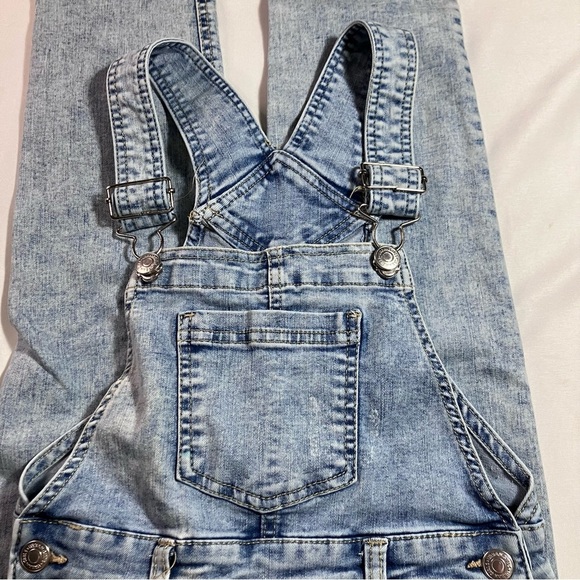 🧡2FOR$15 Urban Kids Distressed Denim Skinny Overalls - Picture 3 of 9